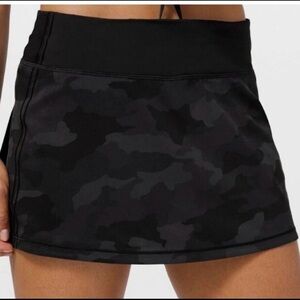 Lululemon‎ Pace Rival Skirt Skort Incognito Camo Multi Grey Black Size 6 Tall